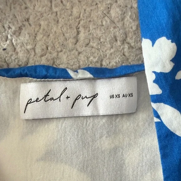 Petal & Pup Cotton Blue and White Floral Babydoll Dress XS - Picture 4 of 8